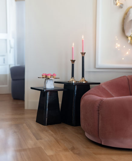 Side table set Barret - Black Steel - W40 x H45 x D40 cm