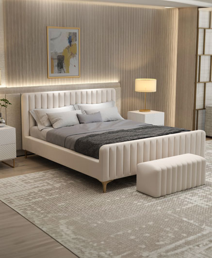 BD381 VELVET BED WITH GOLD LEGS IN 90 X 200 - 103 X 215 X 100H - GREY/BLUE/BEIGE/PINK 120 X 200 - 133 X 215 X 100H - BEIGE/GREY/SKYBLUE/PINK 160 X 200 - 170 X 215 X 100H - BEIGE/GREY/SKYBLUE/PINK 180 X  200 - 190 X 215 X 100H - NOT AVAILABLE  - EXPECTED 1