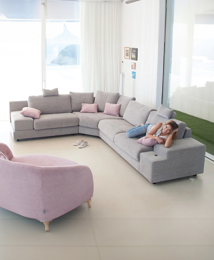 calessi fama spain grey 3-seater or 4-seater sofa