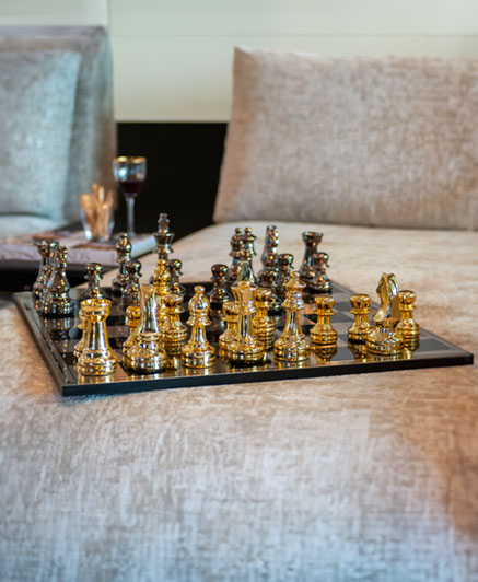 Chessboard Saray (Gold/Grey Shiny) - 60 x 60 x 16H