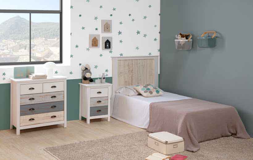 mono paidiko krevati gia koritsaki kai agoraki, single bed for both boy and girl, wooden white natural colors,