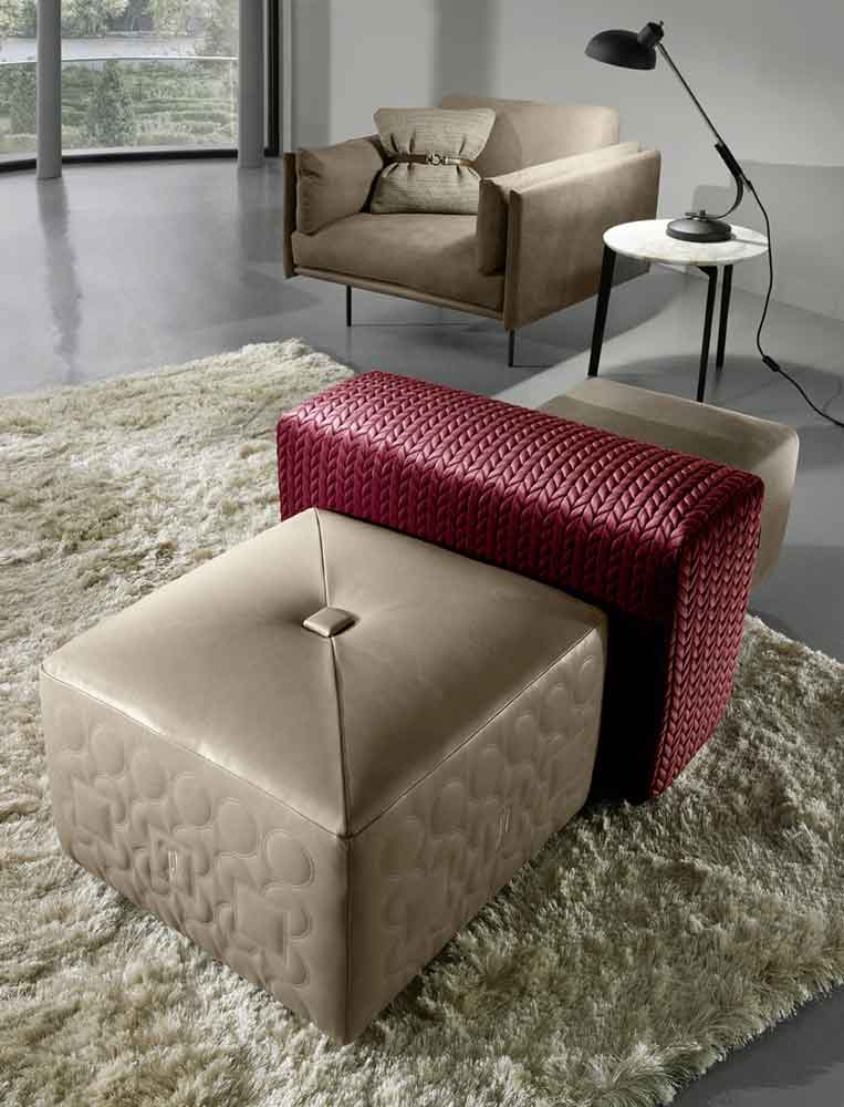 luxury pouf, stylish and modern seat, skampo mpez dermatino, stool dermatino monterno, luxury seat,