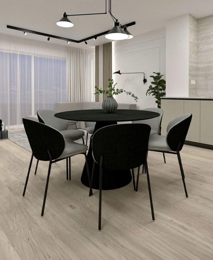 T0300003 - Wilshire tempered glass and metal table Ø 120cm X 75h cm