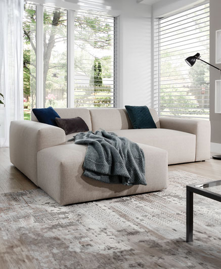 ZEUS 2 SEATER SOFA - 1BL + 1BP - 210 X 105 - TAUPE AND GREY